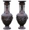 Large Antique Japanese Meiji Period Bronze Vases, 1903, Set of 2 8