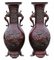 Große antike japanische Meiji Vasen aus Bronze, 1910er, 2er Set 6