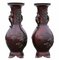 Große antike japanische Meiji Vasen aus Bronze, 1910er, 2er Set 4
