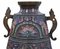 Large Antique Japanese Bronze Champleve Enamel Vase, 1900s 6