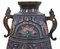 Large Antique Japanese Bronze Champleve Enamel Vase, 1900s, Image 6