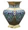 Large Antique Chinese Brass Bronze Champleve Enamel Vase, 1920s 2