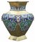 Large Antique Chinese Brass Bronze Champleve Enamel Vase, 1920s 7