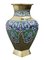 Large Antique Chinese Brass Bronze Champleve Enamel Vase, 1920s, Image 1