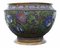 Large Antique Japanese Meiji Period Bronze Champleve Enamel Jardiniere Planter Bowl, 1910s 1