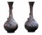 Große antike japanische Meiji Vasen aus Bronze, 19. Jh., 2er Set 1
