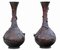 Large Antique Japanese 19th Century Meiji Period Bronze Vases, Set of 2 7