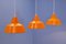 Set of 3 Danish Enamel Lamps in Orange by Louis Poulsen, 1970s 6