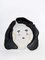 Flat Brunette Head Background Le Ceramiche by Domenico Principato for TAF, Image 1