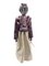 Bambole tailandesi vintage in legno con vestiti di seta, set di 2, Immagine 4