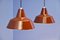 Set of 2 Danish Enamel Hanging Lamps in Brown by Louis Poulsen, 1970s 7