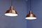 Set of 2 Danish Enamel Hanging Lamps in Brown by Louis Poulsen, 1970s, Image 3