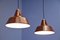 Set of 2 Danish Enamel Hanging Lamps in Brown by Louis Poulsen, 1970s, Image 4