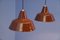 Set of 2 Danish Enamel Hanging Lamps in Brown by Louis Poulsen, 1970s, Image 6