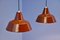 Set of 2 Danish Enamel Hanging Lamps in Brown by Louis Poulsen, 1970s 5