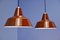 Set of 2 Danish Enamel Hanging Lamps in Brown by Louis Poulsen, 1970s, Image 2
