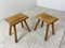 Tabourets Vintage en Noyer Massif, 1950s, Set de 2 1