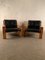 Leather & Wood Bonanza Armchairs by Esko Pajamies for Asko, 1960s, Set of 2 1
