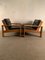 Leather & Wood Bonanza Armchairs by Esko Pajamies for Asko, 1960s, Set of 2 2
