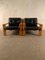 Leather & Wood Bonanza Armchairs by Esko Pajamies for Asko, 1960s, Set of 2 4