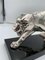 Scultura Walking Panther, Argentato, Marmo, Francia, 1930 circa, Immagine 7