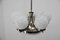 Art Deco Nickel-Plated Chandelier, 1930s 5