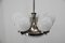 Lámpara de araña Art Déco niquelada, años 30, Imagen 5