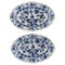 19th Century Blue Hand-Painted Porcelain Onion Bowls from Meissen, Set of 2 1
