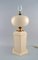 Large Cream Lacquered Metal & Brass Table Lamp from Le Dauphin, France, 1970s, Image 2