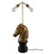 Large 20th Century Brass Horse Head Table Lamp from La Maison Charles, France 1