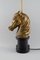 Large 20th Century Brass Horse Head Table Lamp from La Maison Charles, France, Image 2