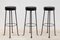 Brutalist Wrought Iron Bar Stools, France, 1960s, Set of 3 2