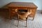 Antique Art Deco Oak Writing Table & Chair, Set of 2 1