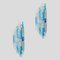 Brutalist Clear & Blue Glass Wall Lights from Poliarte, Set of 2, Image 2