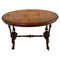 Antiker ovaler Tisch aus Nusswurzelholz mit Intarsien 1