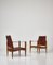 Kaare Klint Safari Lounge Chairs in Red Leather and Ash, Rud Rasmussen, 1950s From Rud. Rasmussen, Set of 2 5