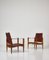 Kaare Klint Safari Lounge Chairs in Red Leather and Ash, Rud Rasmussen, 1950s From Rud. Rasmussen, Set of 2, Image 5