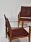 Kaare Klint Safari Sessel aus rotem Leder & Eschenholz, Rud Rasmussen, 1950er Rasmussen, 2er Set 6