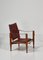 Kaare Klint Safari Lounge Chairs in Red Leather and Ash, Rud Rasmussen, 1950s From Rud. Rasmussen, Set of 2, Image 3