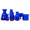 Vases Mid-Century Bleus par Erik Hoglund pour Kosta, Sweden, 1960s, Set de 8 1