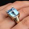 Modern 14.50 Carat Topaz Diamonds 18 Karat Yellow Gold Ring 9