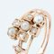 19th Century French Natural Pearl Diamonds 18 Karat Rose Gold Ring 7