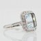 French Art Deco Aquamarine Diamonds 18 Karat White Gold Ring, 1930s 8