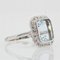 French Art Deco Aquamarine Diamonds 18 Karat White Gold Ring, 1930s, Image 8