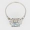 French Art Deco Aquamarine Diamonds 18 Karat White Gold Ring, 1930s 11