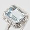 French Art Deco Aquamarine Diamonds 18 Karat White Gold Ring, 1930s 7