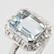 French Art Deco Aquamarine Diamonds 18 Karat White Gold Ring, 1930s, Image 7
