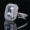 French Art Deco Aquamarine Diamonds 18 Karat White Gold Ring, 1930s 4