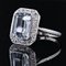 French Art Deco Aquamarine Diamonds 18 Karat White Gold Ring, 1930s, Image 4