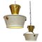 Mid-Century Italian Brass & Perforated Metal Pendant Lights from Fontana Arte, 1950s, Set of 2 1